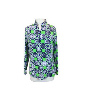 IBKUL Icifil Long Sleeve 1/4 Zip Sun Golf Pullover Classic Key Pattern Med